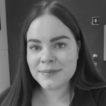 A headshot of a woman