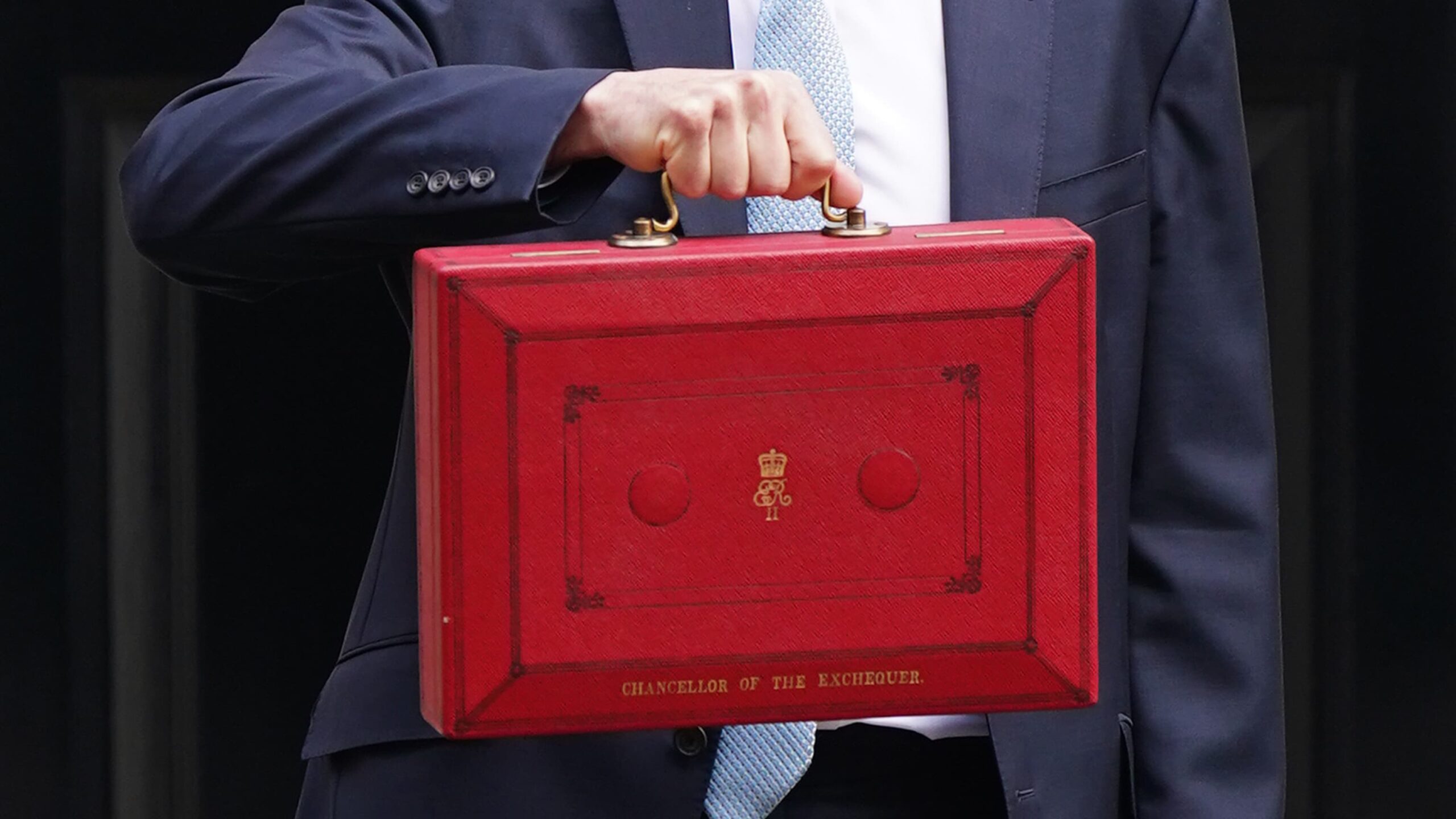 Red briefcase for the UK government budget