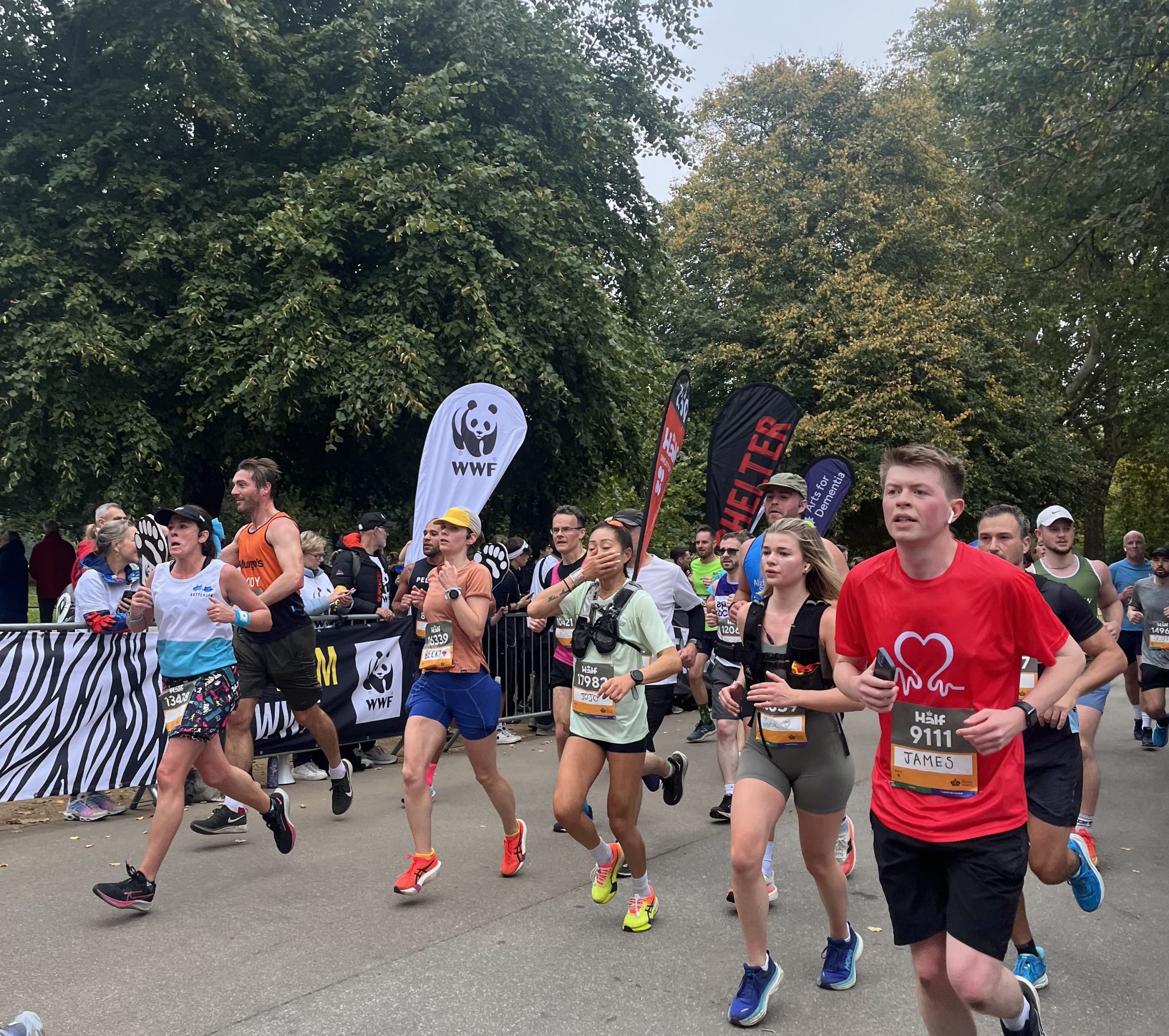 Runners taking part in the London Royal Parks Half Marathon